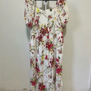 Lane Bryant Floral Maxi Dress - White and Pink